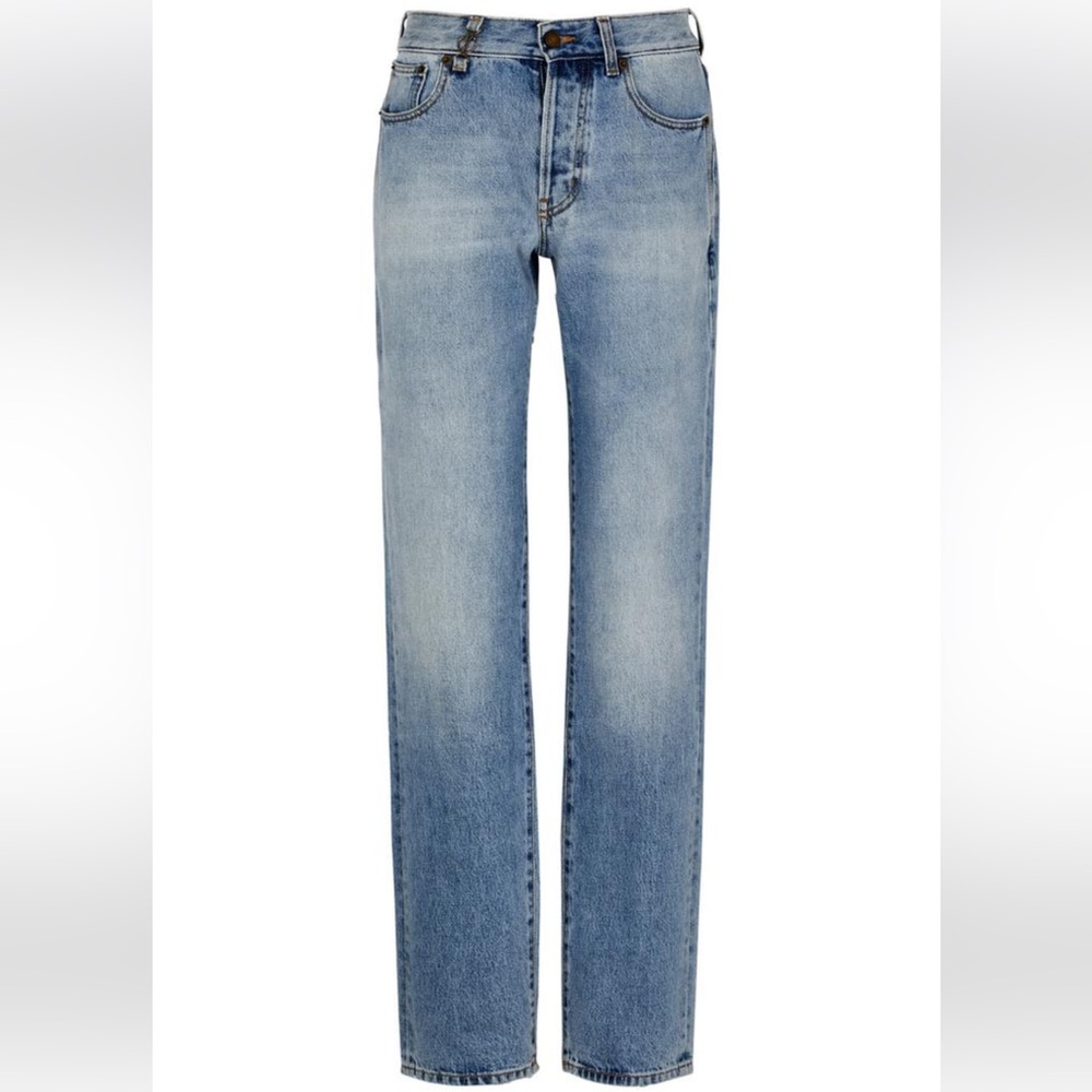 Saint Laurent Cassandre Slim-Fit Jeans Blue Women’s 26